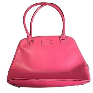 Kate Spade Large Leather Rachelle Wellesley Satchel Tote Hot Pink